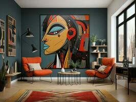 Ai Generated House decoration living room photo