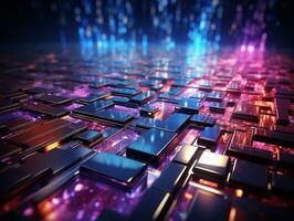 Ai Generated Abstract technologhy internet ai style background photo