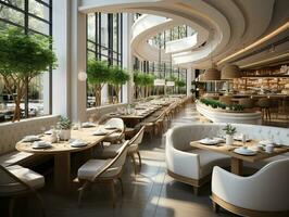 AI Generated Luxury modern food restaurant photo