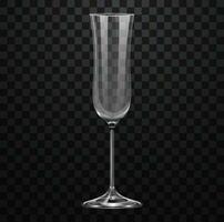 Realistic empty champagne glass isolated on transparent background vector