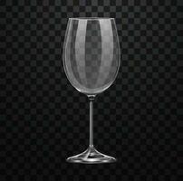 Realistic empty wine glass bordeaux isolated on transparent background vector