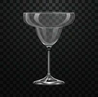 Realistic empty margarita glass isolated on transparent background vector