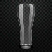 Realistic empty beer glass isolated on transparent background vector