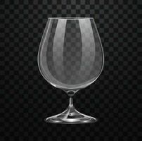 Realistic empty glass for cognac or brandy isolated on transparent background vector