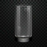 Realistic empty glass for water or juice isolated on transparent background vector