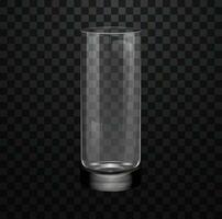 Realistic empty shot cocktail glass isolated on transparent background vector