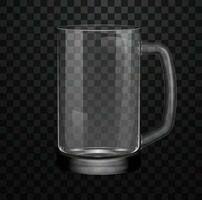 Realistic empty beer glass isolated on transparent background vector