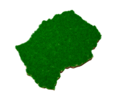 carte du lesotho coupe transversale de la géologie des sols avec de l'herbe verte illustration 3d png