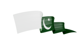 agitant un ruban ou une bannière avec le drapeau du pakistan. illustration 3d du jour de l'indépendance du modèle png