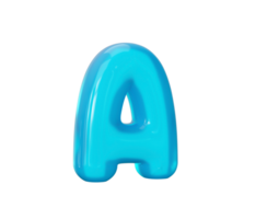 aqua bleu gelée lettre - une 3d illustration png