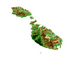 malta mapa topográfico 3d mapa realista cor ilustração 3d png