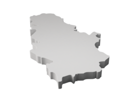 Servië 3d kaart aardrijkskunde cartografie en topologie 3d illustratie png