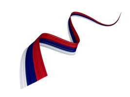 Serbia flag wavy abstract ribbon . 3d illustration. png