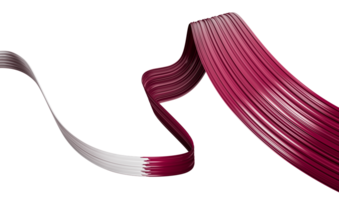 Qatar flag Ribbon 3d illustration png