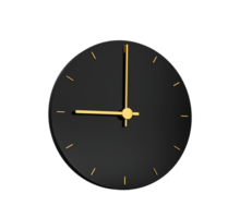 Prämie Gold Uhr Symbol . 9 Ö Uhr Zeit Symbol 3d Illustration png