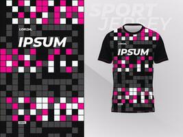 black pink shirt sport jersey mockup template design for soccer, football, racing, gaming, motocross, cycling, and running vector