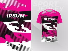 black pink shirt sport jersey mockup template design for soccer, football, racing, gaming, motocross, cycling, and running vector