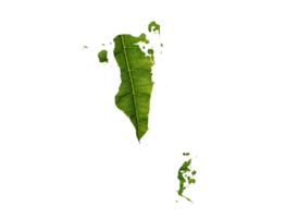 Bahrain map made of green leaves ecology concept png