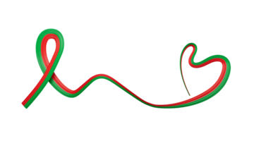 burkina faso bandera corazón conformado ondulado cinta 3d ilustración png
