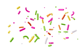 Colorful candy sprinkles  3d illustration png