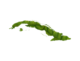 Cuba map made of green leaves ecology concept png