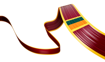 Waving ribbon or banner with flag of Sri Lanka. independence day 3d illustration png