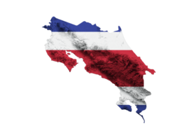 Costa Rica Karte Costa Rica Flagge schattiert Linderung Farbe Höhe Karte 3d Illustration png