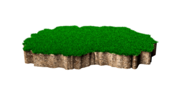 nordmazedonien karte boden land geologie querschnitt mit grünem gras 3d illustration png