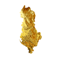 Albania Map Golden metal Color Height map 3d illustration png