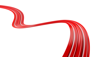 diseño abstracto. trazo de pincel retorcido moderno de color rojo, onda de frotis, rizo de salpicaduras de pintura roja ilustración 3d png