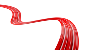 Abstract design. Red color modern twisted brush stroke, smear wave, splash curl of red paint 3d illustration png