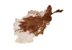 Map of Afghanistan in old style, brown graphics in a retro style Vintage Style. High detailed 3d illustration png