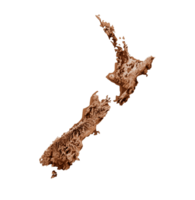 Map of New Zealand in old style, brown graphics in a retro style Vintage Style. High detailed 3d illustration png