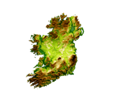 Ierland kaart schaduwrijk Verlichting kleur hoogte kaart 3d illustratie png