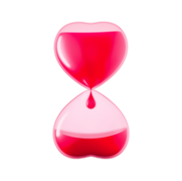 Pink Hourglass heart Donor day. Blood transfusion 3d illustration png
