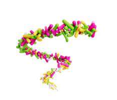 colorida granulados vôo espiral por aí doce granulados girando por aí 3d ilustração png