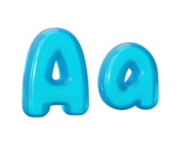 aqua bleu gelée lettre - une 3d illustration png