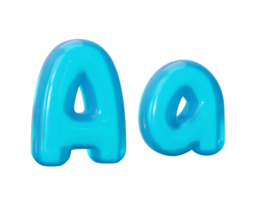 aqua blauw gelei brief - een 3d illustratie png