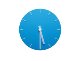 Minimal Clock time Half past Five o'clock or Five Thirty 3d illustration png