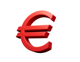 3d Realistic Red Euro Money Icon 3d illustration png