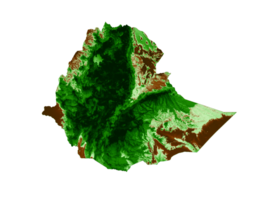 Ethiopia Topographic Map 3d realistic map Color 3d illustration png