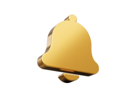 Golden bell 3d notification bell icon 3d illustration png