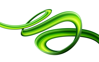 GO GREEN Concept, abstract green ribbon making a track for better environment 3d illustration png