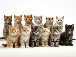 Group of multicolored maine coon cats. AI Generative photo