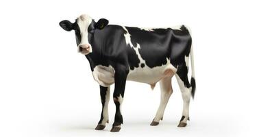 Black and white cow isolated on white background. 3D illustration. AI Generative photo