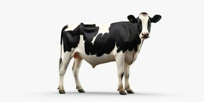 Black and white cow isolated on white background. 3D illustration. AI Generative photo