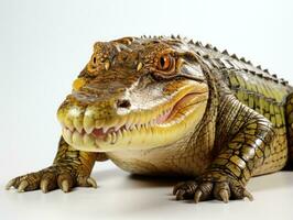 Crocodile isolated on a white background. Studio shot. AI Generative photo