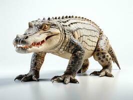 Crocodile isolated on a white background. Studio shot. AI Generative photo