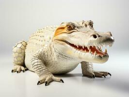 Crocodile isolated on a white background. Studio shot. AI Generative photo