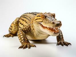 Crocodile isolated on a white background. Studio shot. AI Generative photo